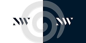 Abstract letter NW logo photo