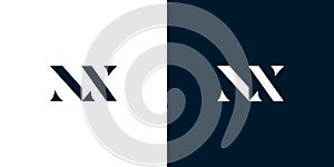 Abstract letter NX logo photo