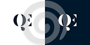 Abstract letter QE logo photo