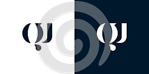 Abstract letter QU logo