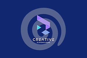 Abstract Letter R logo design template