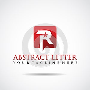 Abstract Letter R logo template. on star. Vector Illustrator eps.10