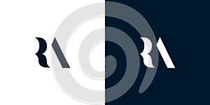 Abstract letter RA logo