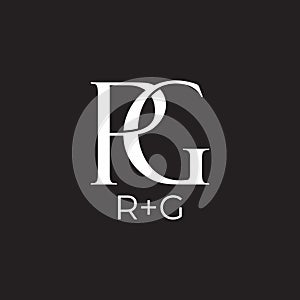 Abstract letter rg linked overlap design logo vector