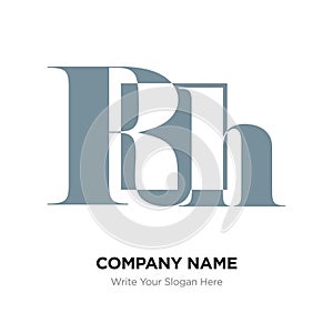 Abstract letter Rh logo design template, gray Alphabet initial l