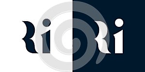 Abstract letter RI logo photo