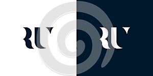 Abstract letter RU logo