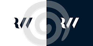 Abstract letter RW logo photo