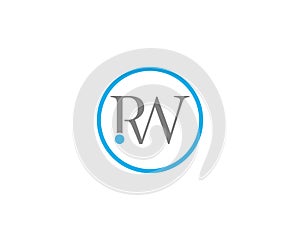 Abstract letter RW Unique Logo Design Concept