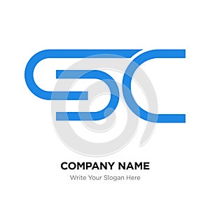Abstract letter SC logo design template, blue Alphabet initial l