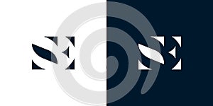Abstract letter SE logo photo