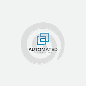 Abstract letter A square logo modern