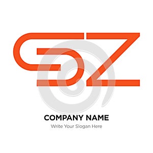 Abstract letter SZ logo design template, orange/yellow Alphabet