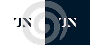 Abstract letter UN logo photo