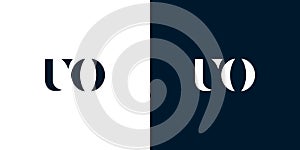 Abstract letter UO logo