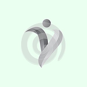 abstract letter v stylish logo icon