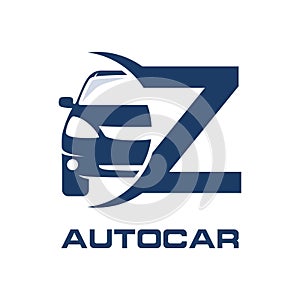 Abstract Letter Z car vector logo template design