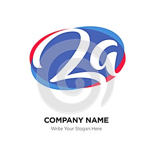 Abstract letter za or az logo design template, white Alphabet in