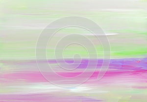 Abstract light artistic background. Colorful light soft backdrop. White, purple, green, pink pastel brush strokes on paper