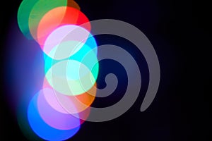 Abstract, light and background of a colorful pattern with black space for marketing text, message or brand. Circle color