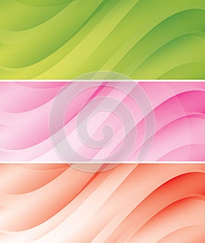 Abstract light backgrounds (headers) - vector set