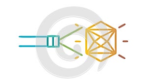 Abstract Light Beam Data, Technology and Information Transfer, vector design Generative AI