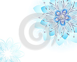 Abstract light blue flower