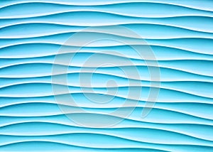 Abstract light blue wall with wave plaster shape for background