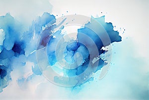 Abstract light blue watercolor background, paint texture