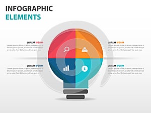 Abstract Light bulb business Infographics elements, presentation template flat design vector illustration for web design marketing