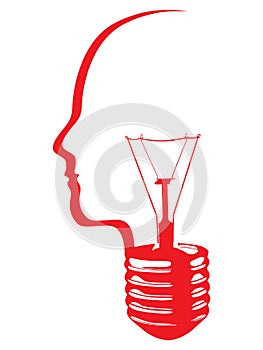 Abstract light bulb head