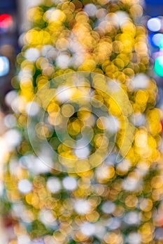 Abstract light of christmas tree celebration blur background