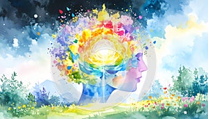 Abstract Light Diffraction Pattern on Black. Science concept. Generated Image