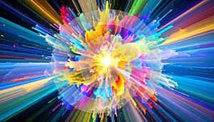 Abstract Light Diffraction Pattern on Black. Science concept. Generated Image