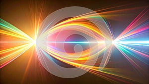 Abstract Light Diffraction Pattern on Black. Science concept. Generated Image