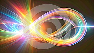 Abstract Light Diffraction Pattern on Black. Science concept. Generated Image