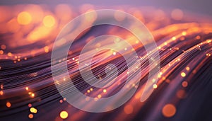 Abstract Light Effects Created By Fiber Optic Network Cables