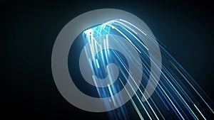 Abstract Light Fiber Strings Flowing Background Loop