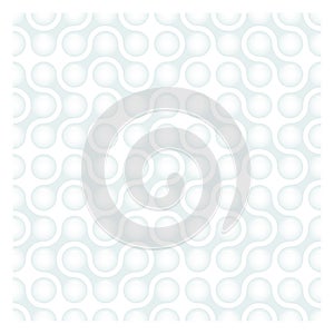 Abstract Light Glossy Metaballs path Geometric Seamless luxury Pattern. White glass Metaball Shapes volume texture technology