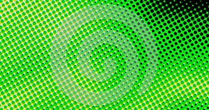 Abstract light green dots grid halftone wave futuristic twisted pattern with circle minimalism geometry texture on black