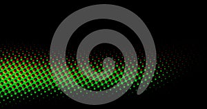 Abstract light green dots grid halftone wave futuristic twisted pattern with circle minimalism geometry texture on black