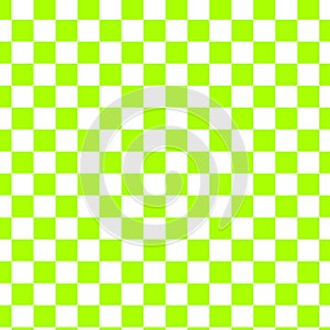 Abstract Light Green and White Chess Board Background.Color Squares in a checkerboard pattern.Multidimensional chessboard