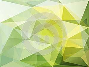 Abstract light green and yellow geometric background. Low polygonal vector mosaic, digital design