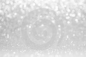 Abstract light grey ,sliver color de focused circular background. Night light or season greeting background
