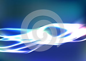 Abstract, light motion, smooth wave blue background vector illustration