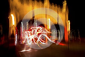 Abstract light painting from traffic movement in Pittsburgh, Pennsylvania