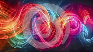 Abstract light painting in waves