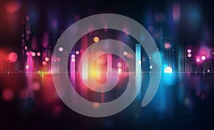 Abstract Light Patterns With Colorful Reflections in a Dark Space