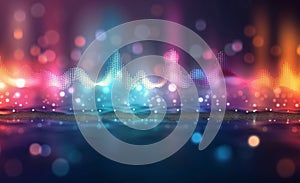 Abstract Light Patterns With Colorful Reflections in a Dark Space