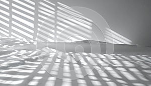 Abstract Light Patterns from Window Blinds in a White Room